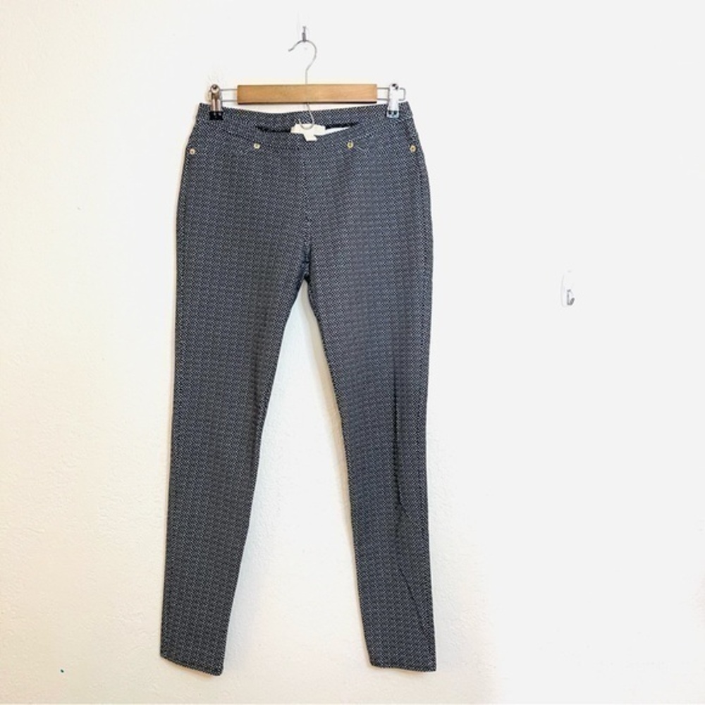 Michael Michael Kors Polka Dot Mid Rise Pull On Dress Pants Small Black/White